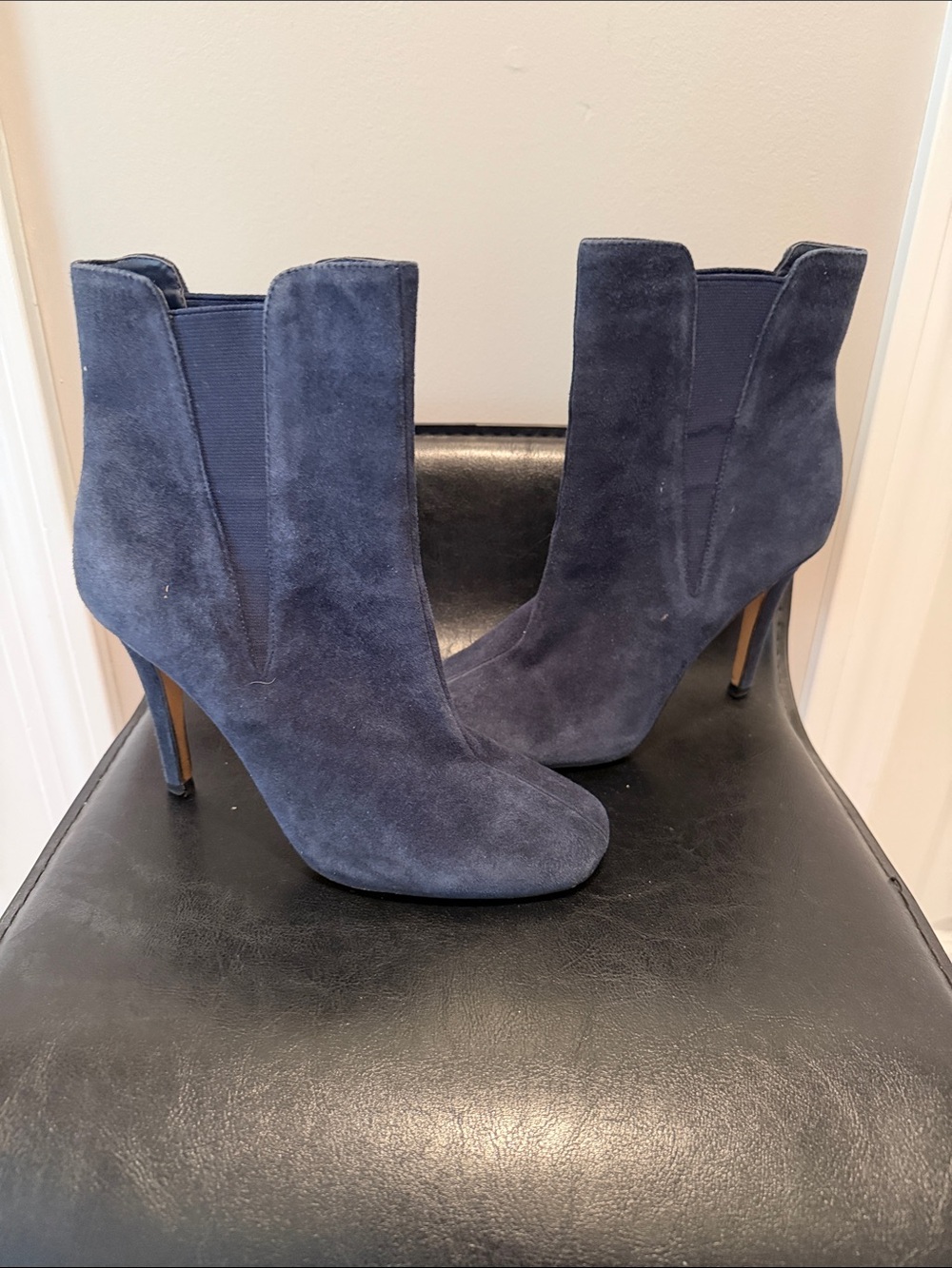 Victoria's Secret Navy Suede Stiletto Booties